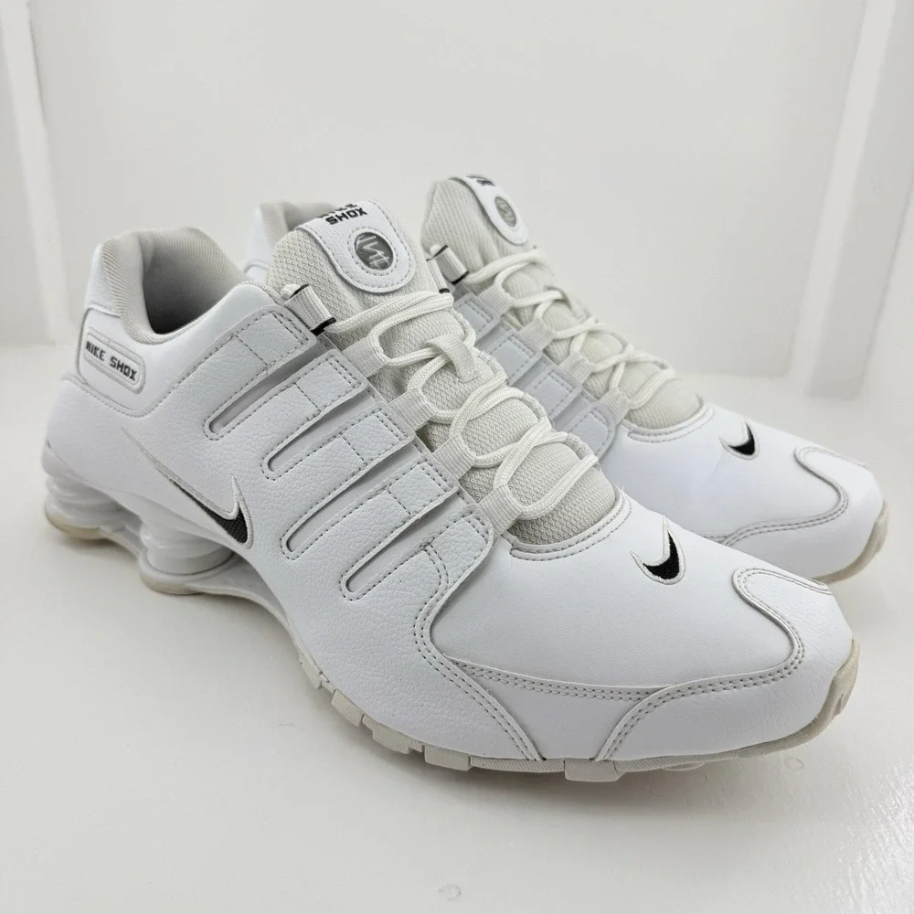 Nike Shox NZ Running Gym Training Sneakers White Black 501524-106 Men's Size 13